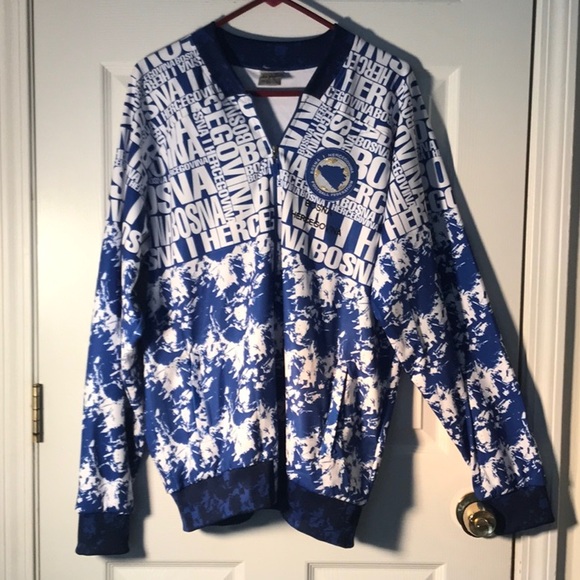 BOSNA I HERCEGOVINA FOOTBALL FEDERATION BLUE & WHITE SCENTED MEN’S JACKET. 3XL - Picture 2 of 16
